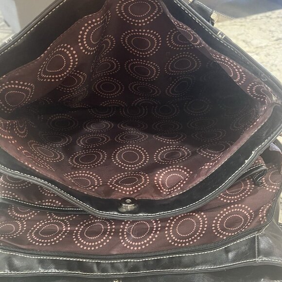 Franklin Covey Black Laptop Briefcase Triple Gusset Bag Tote+ Wallet Organizer - Picture 16 of 16